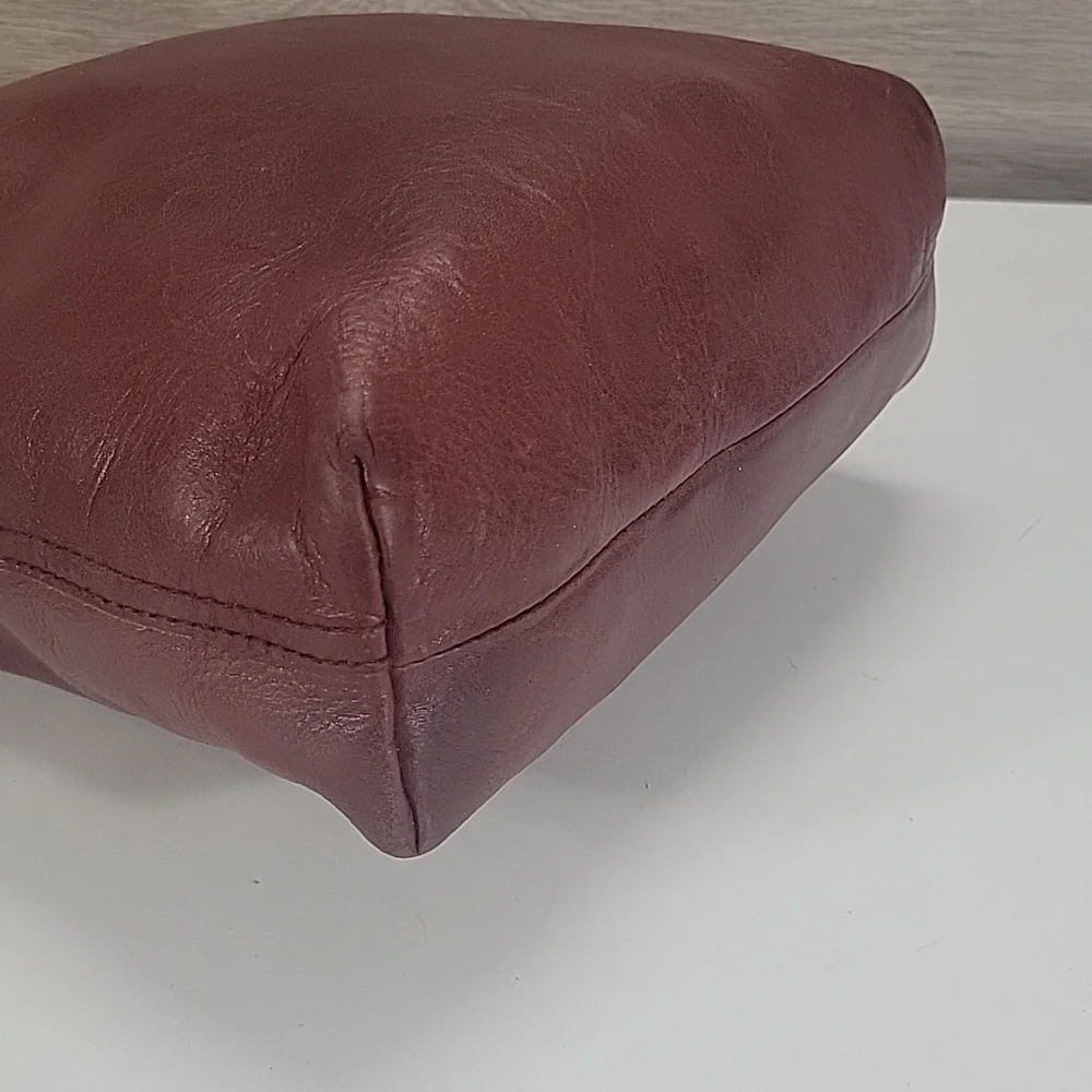 Small Madewell Burgundy Leather Tote Crossbody Bag